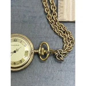 Vintage Caravelle by Bulova Full Hunter Gold-Toned 17J Jewel Ladies Pocket Watch Caravelle | Accessories | Vintage Caravelle By Bulova Full  main image 4